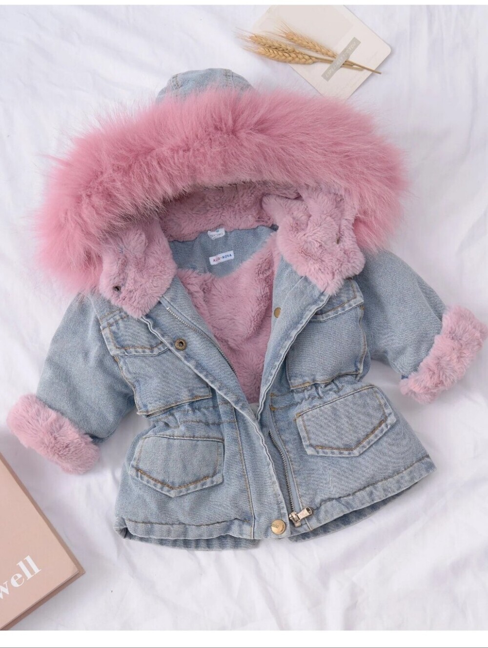 Alex + Nova Holly Oversized Denim Fur Hooded Winter Coat Jacket Multiple NWT - Picture 10 of 12